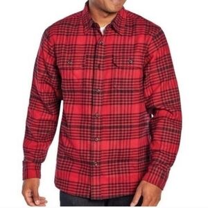 Men's Woolrich Brawney Red Grid Plaid Shacket XXL